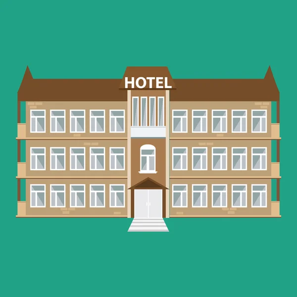 Hotel building icon. Illustrated vector isolated with flat color style.