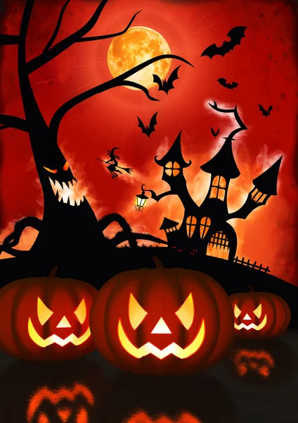 Halloween vertical illustration, orange color