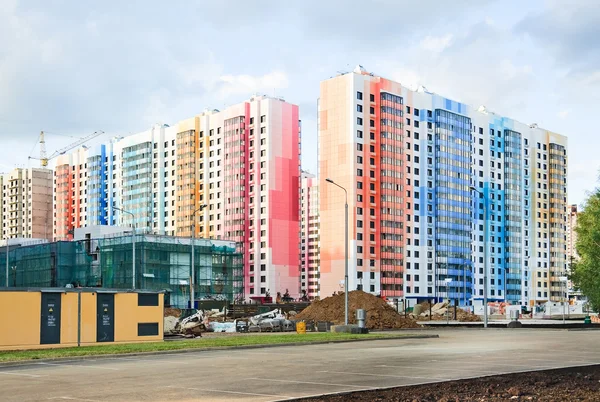 New beautiful prefabricated block of flats in the new neighborhood, of the district North in Moscow