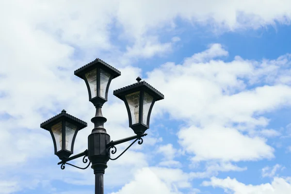 Lamp post with beautiful blue sky background