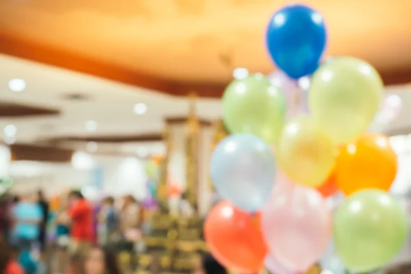 Blurred background : Party decoration with balloon, entertainment lifestyle concept, vintage filtered image.
