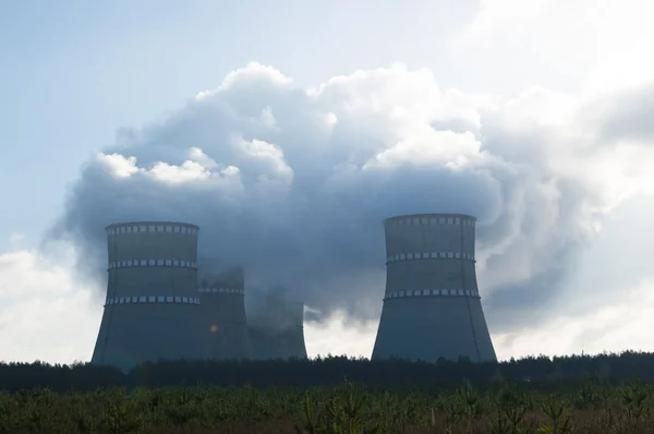 Nuclear power station and smoke from the chimney