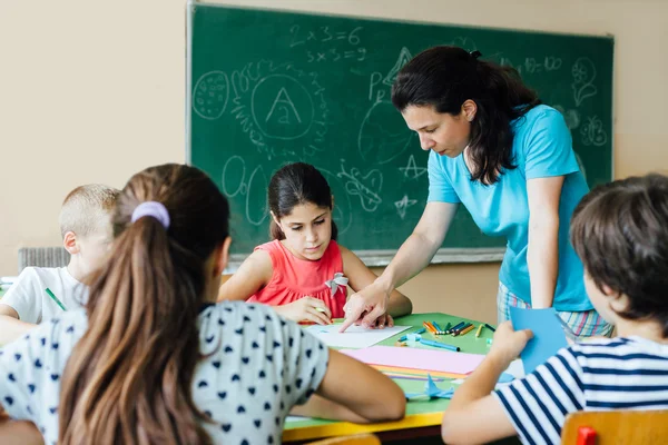 Teacher teaches children