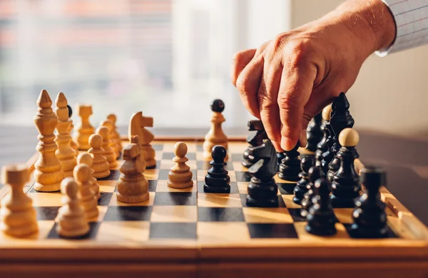 Hand of an experienced chess players