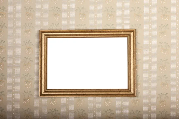 Empty photo frame on the background of old home wallpaper