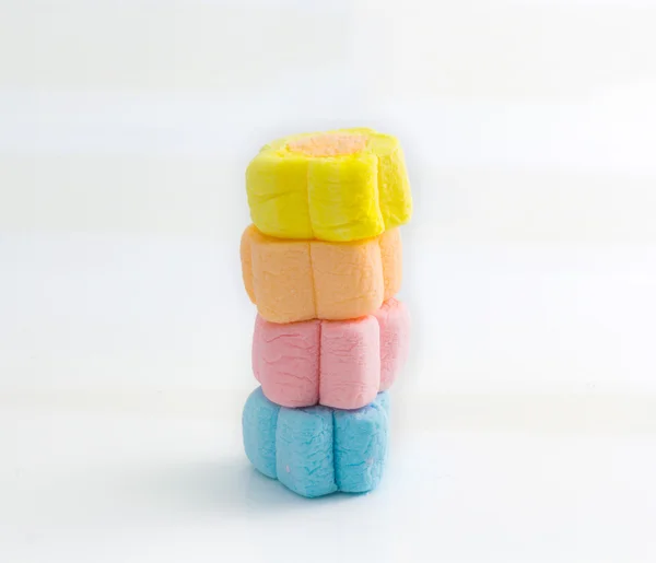 Marshmallow candy snack is pastel color, pastel candy isolated
