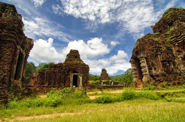 Remains of Hindu tower-temples at My Son Sanctuary, a UNESCO World Heritage site in Vietnam.