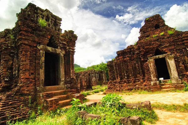 Remains of Hindu tower-temples at My Son Sanctuary, a UNESCO World Heritage site in Vietnam.