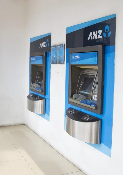 Close up of some automatic teller machine (ATM) of ANZ