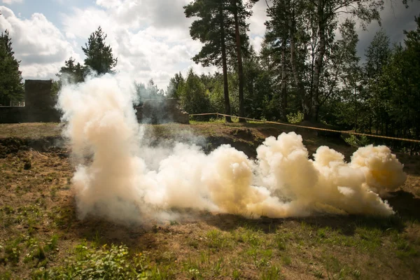 Orange army smoke bomb