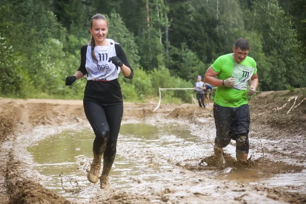 People running during the sport military competition game