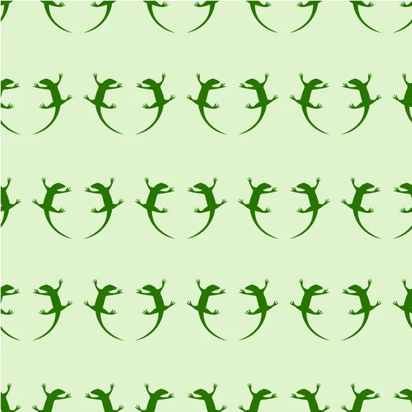Seamless animal vector pattern, symmetrical background with green reptiles, green silhouettes over light backdrop