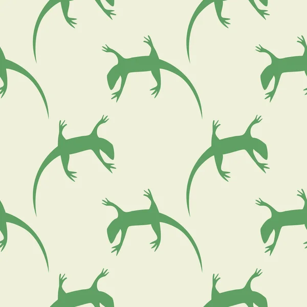 Seamless animal vector pattern, background with green reptiles, close-up  green silhouettes over light backdrop