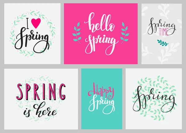 Hello spring typography set