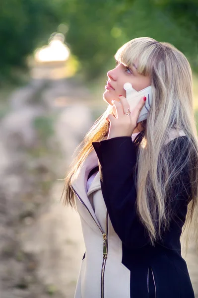Happy woman phone talking. Face with smile