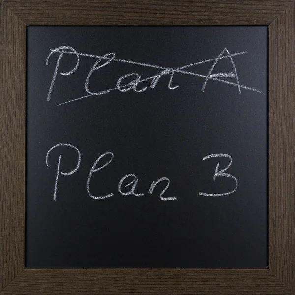 Motivation picture Plan A, Plan B on a blackboard.