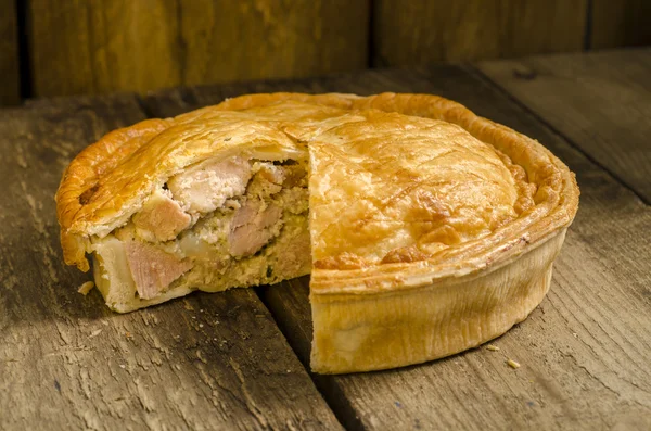 Meat Pie with a Slice Missing