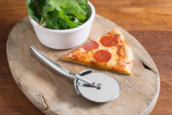 Pizza, Cutter, and Salad