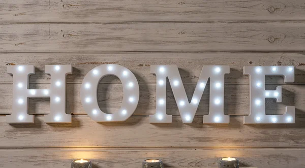 LED Iluminated Decorative Letters That Spell HOME