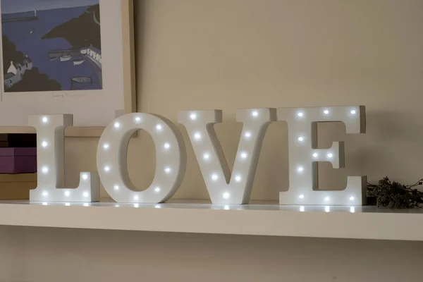 LED Embedded Decorative Letters That Spell LOVE