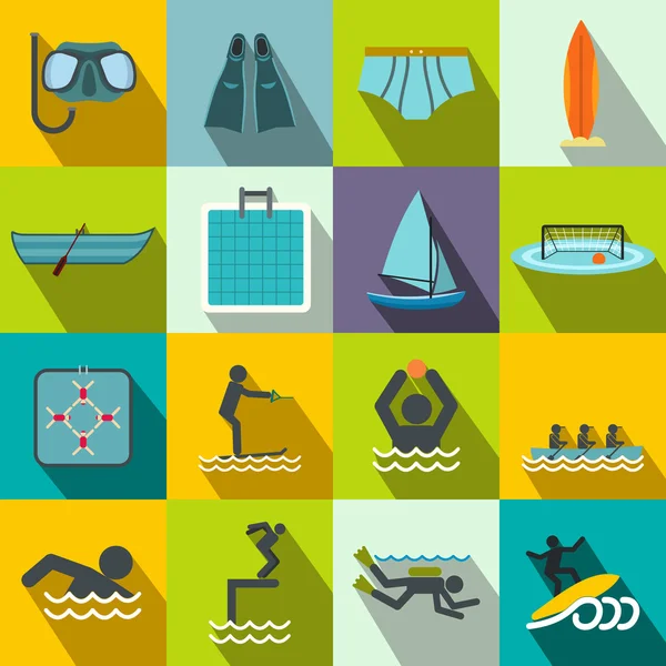 Water sport flat icons