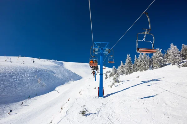 Lift in mountains ski resort in winter