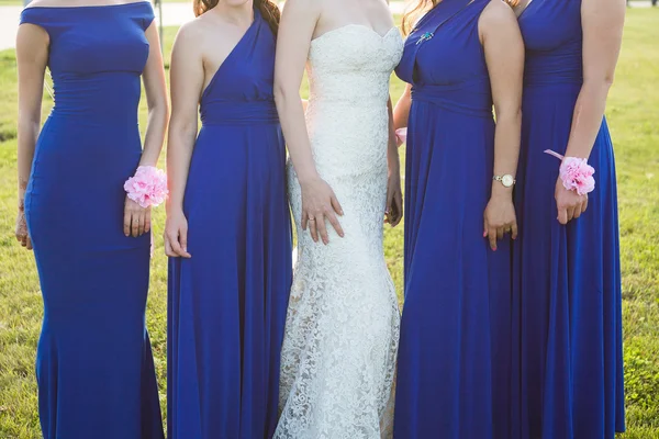 Close up of bride and bridesmaids