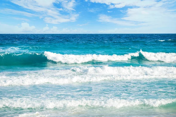 Blue Ocean with waves and clear blue sky