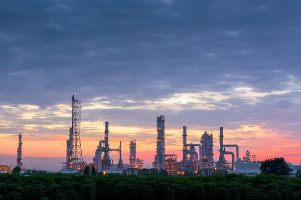 Twilight of oil refinery plant, Morning scene.