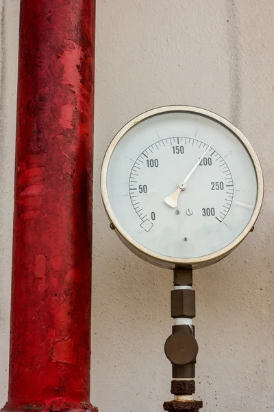 Pressure gauge for measuring pressure of fire protection system.