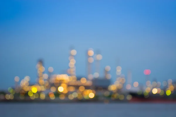 Twilight of refinery bokeh background.