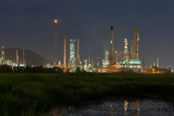 Twilight of oil refinery plant,Early morning.