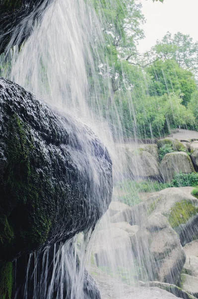 Beautiful Waterfall with jets of water on the rocks