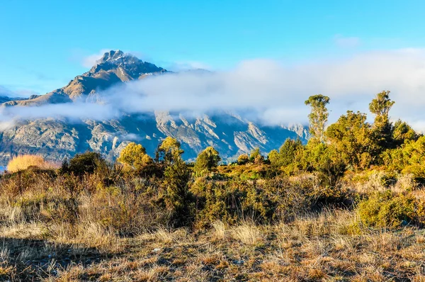 Low clouds in the mountains in Glenorchy, New Zealand