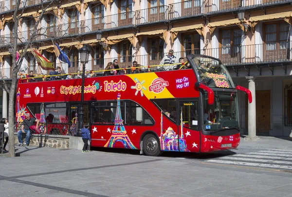Touristic bus in Toledo, Spain. Toledo City Tour is a touristic bus service that shows the city with an audio guide.