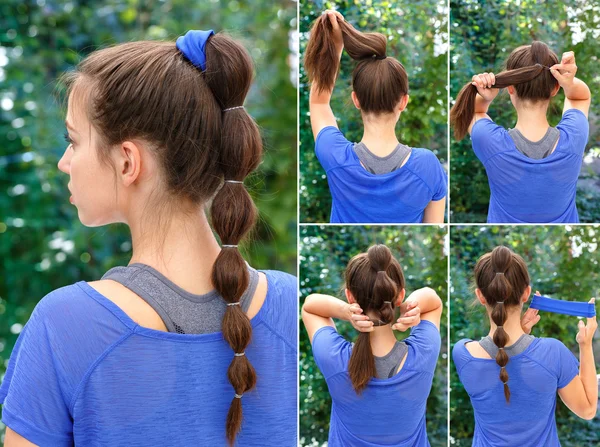 Simple hairstyle for sports tutorial