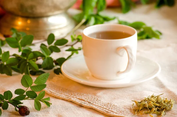 Treatment herbal tea. Rosehip tea.