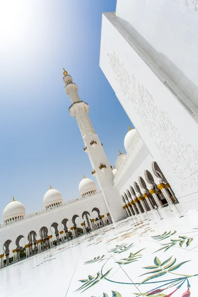 ABU DHABI, UAE - MAY 13, 2014: Sheikh Zayed Mosque in Abu Dhabi, considered to be the key for worship in the United Arab Emirates