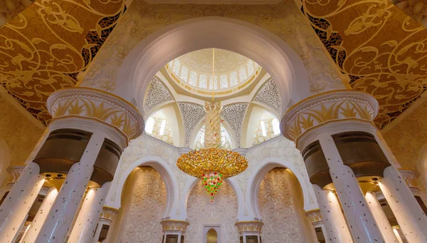 ABU DHABI, UAE - MAY 13, 2014: Sheikh Zayed Mosque in Abu Dhabi, considered to be the key for worship in the United Arab Emirates