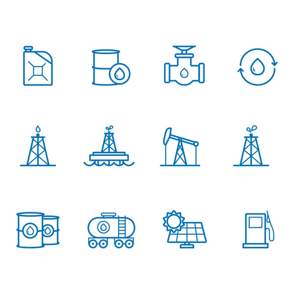 Fuel and Power generator line icons