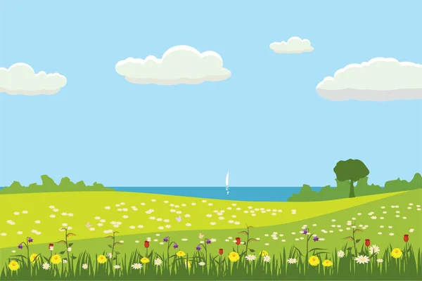 Natural landscape in the flat style. a beautiful park.Environmentally friendly natural landscape.Vector illustration