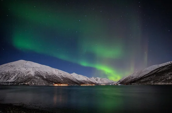 Polar lights over the mountains, Tromso