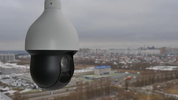 Controlled speed dome PTZ camera in outdoors.