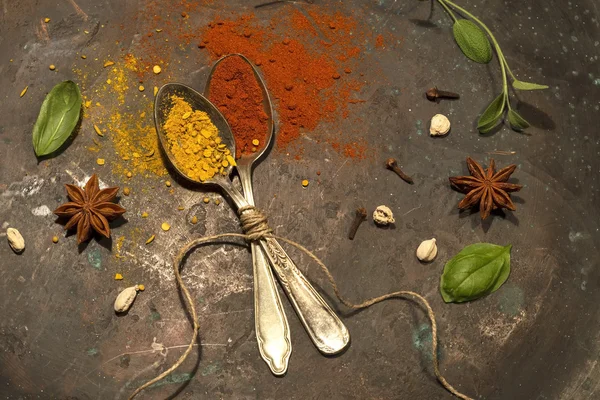 Various spices background