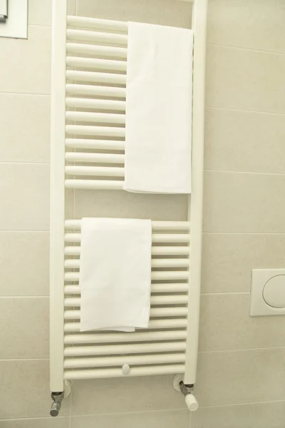 Towel dryer in a bathroom