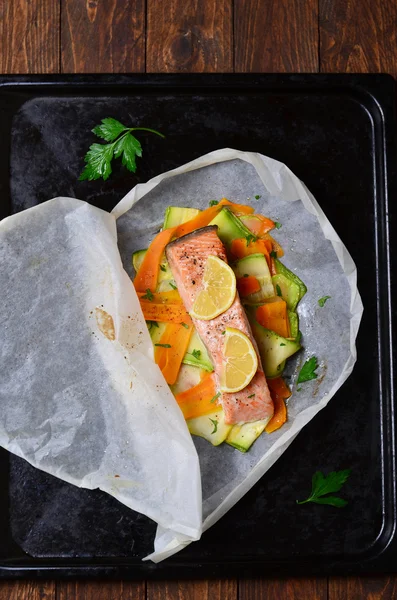 Salmon Baked In Parchment Paper