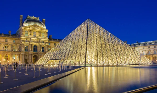 The Louvre pyramid, Paris, France.