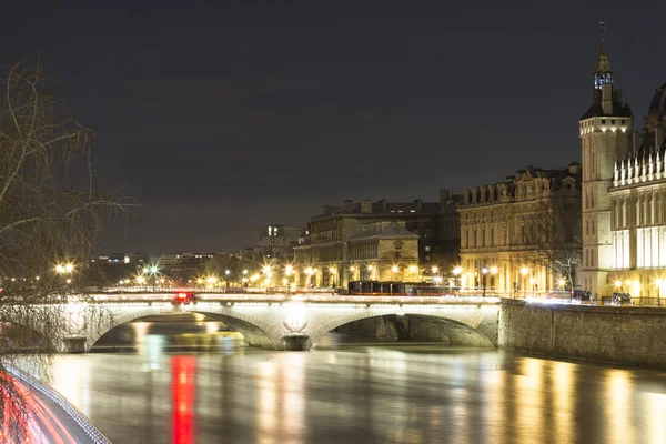 The Pont au change at night, Paris, France.