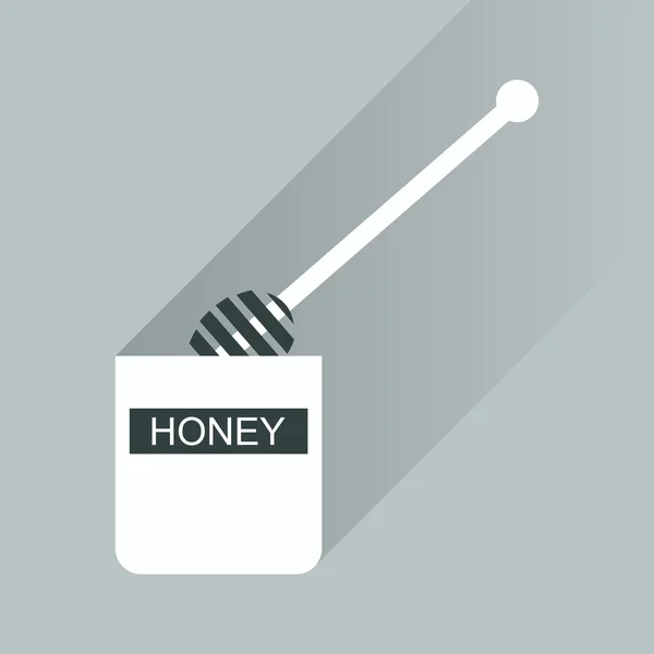 Flat icon with long shadow jar of honey