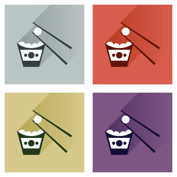 Modern flat icons vector collection with shadow Chinese cheese balls